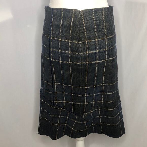 Bye plaid blue and brown midi skirt - Picture 2 of 10